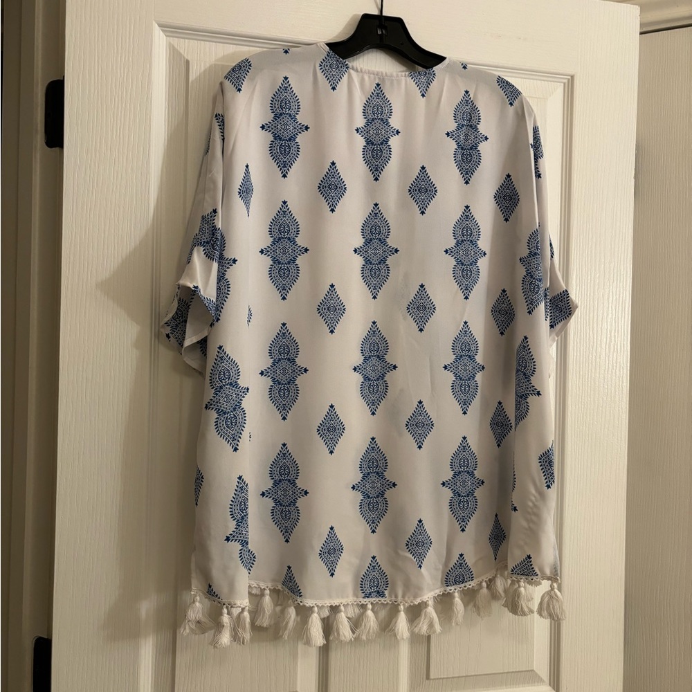SHOW ME YOUR MUMU Tennessee Tassel Tunic in Baby Blue - Picture 6 of 10